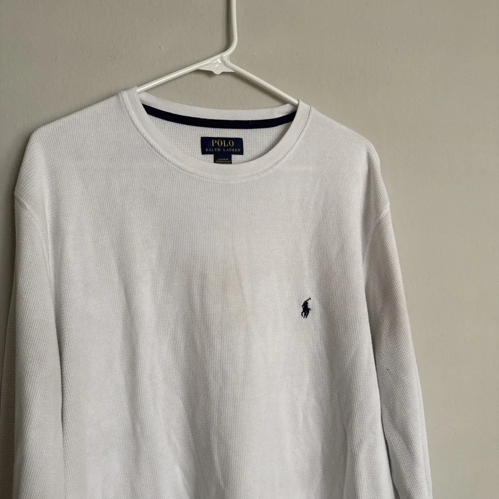 Polo Ralph Lauren Thermal Sweatshirt‎  Long Sleeve Sweater Mens Size XL STAINED